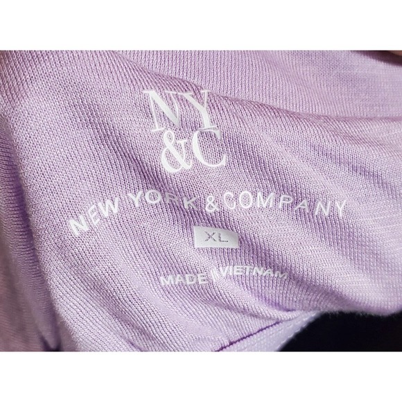 NY & C Women's Purple 100% Rayon Sleeveless Halter Neck Pleated Top Blouse XL - Picture 10 of 14